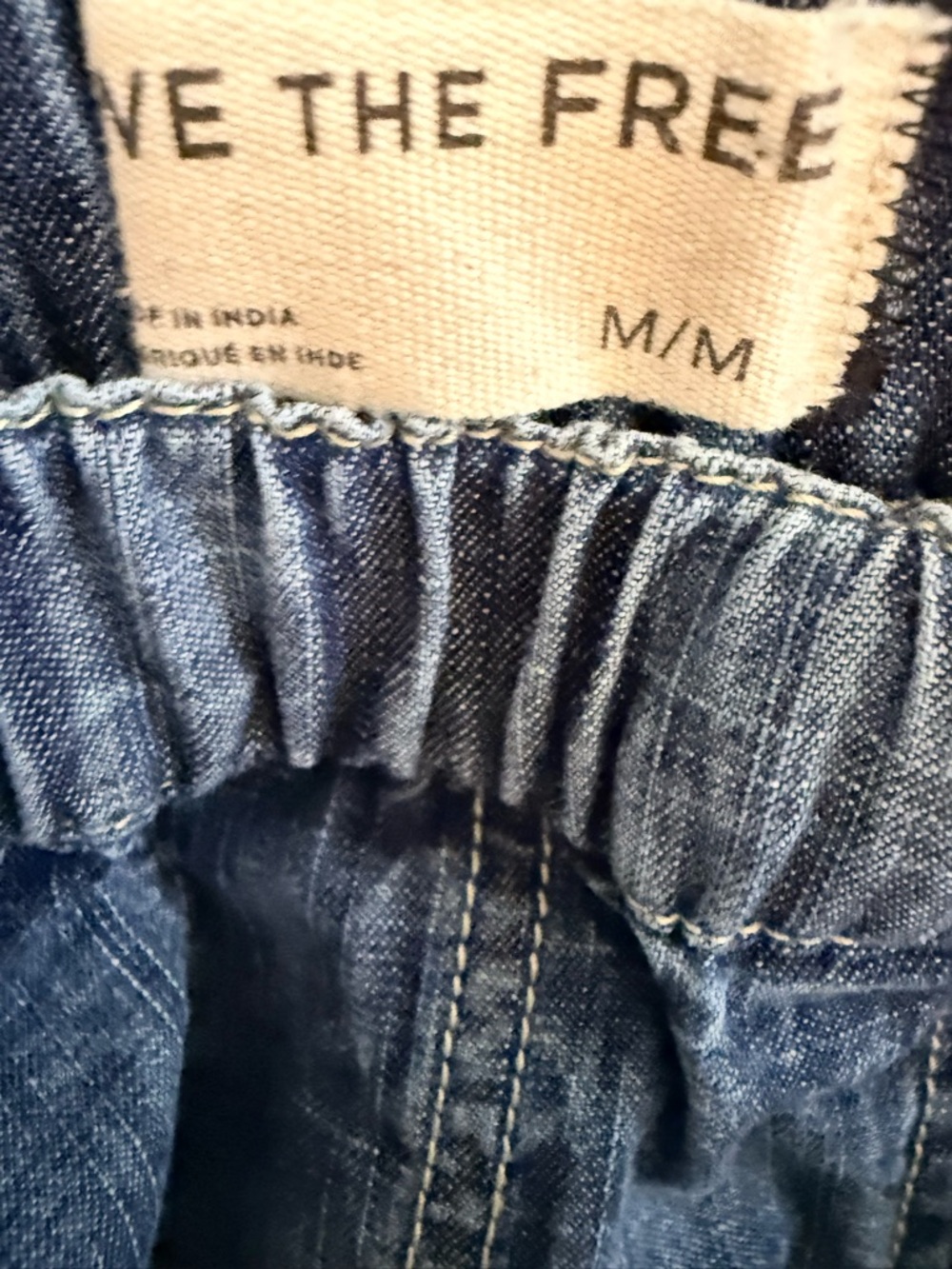 Like New We are free classic wash denim split skirt/Pant Medium Great look on! - Picture 2 of 6